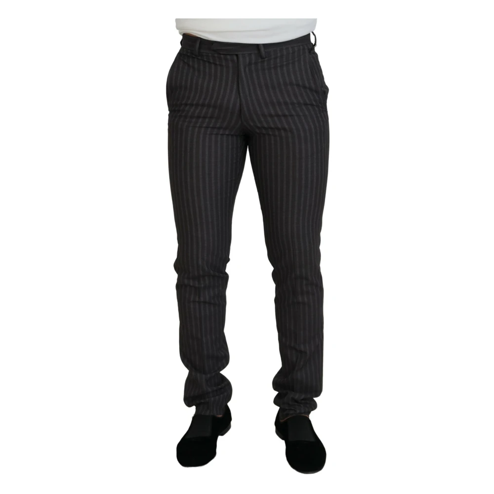 Bencivenga Men's Gray Suit Trousers, 2XL, Elegant Striped Dress Trousers For
