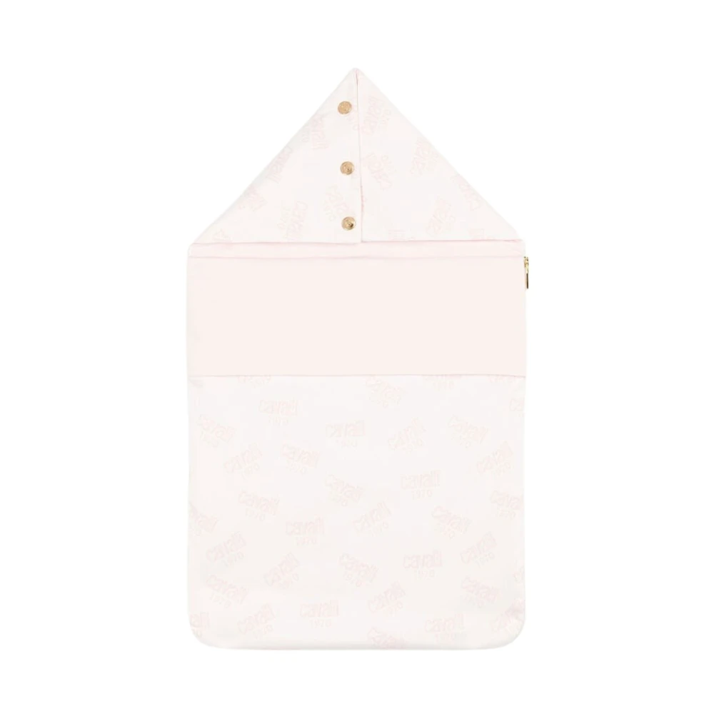 Roberto Cavalli Logo-Print Baby Nest Hood Pink, Unisex