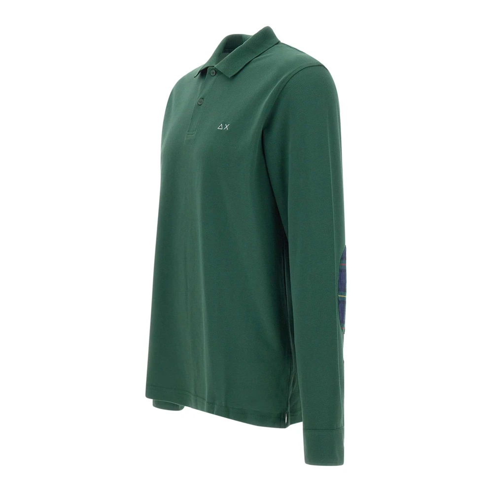 Sun68 Bosgroene Poloshirt met Tartan Green Heren
