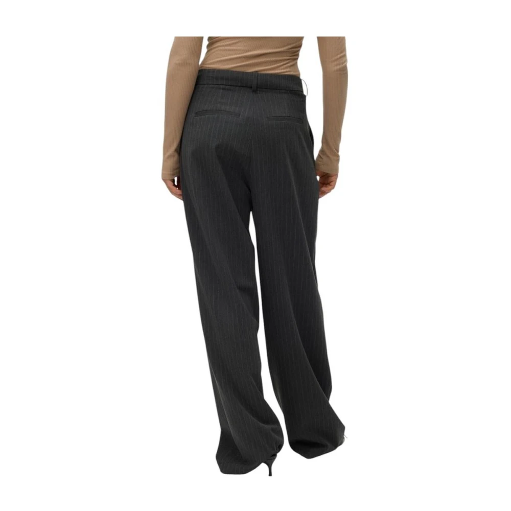 Vero Moda Pinstripe Wide Leg Trousers Gray Dames