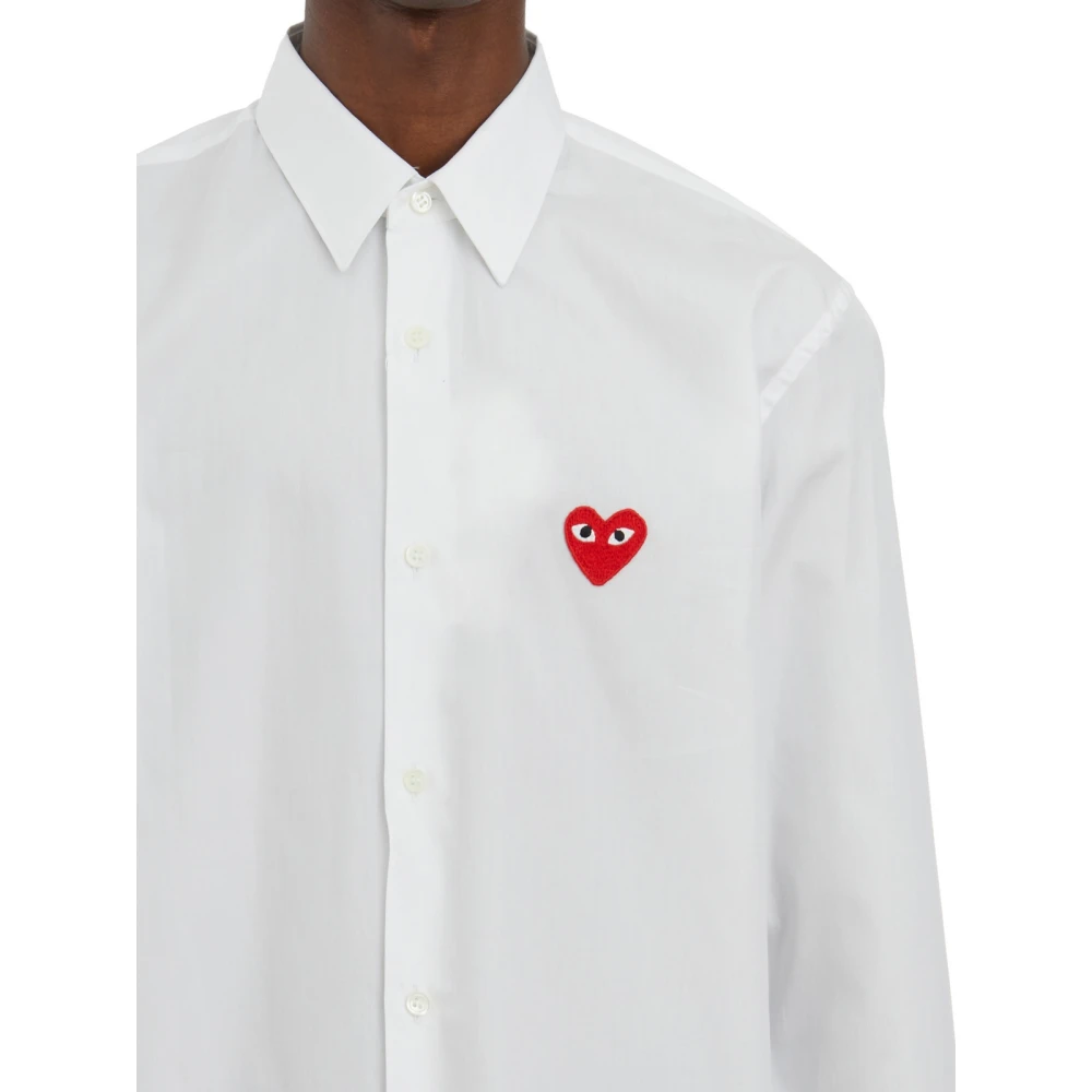 Comme des Garçons Play Katoenen Logo Shirt White Heren