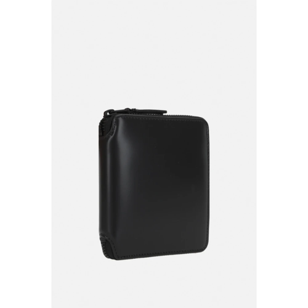 Comme des Garçons Zwarte Leren Ritsportemonnee Black Heren