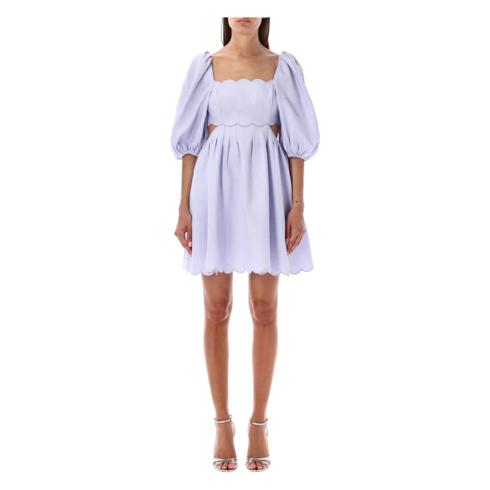 Zimmermann Elegante Linnen Mini Jurk Halliday Purple Dames
