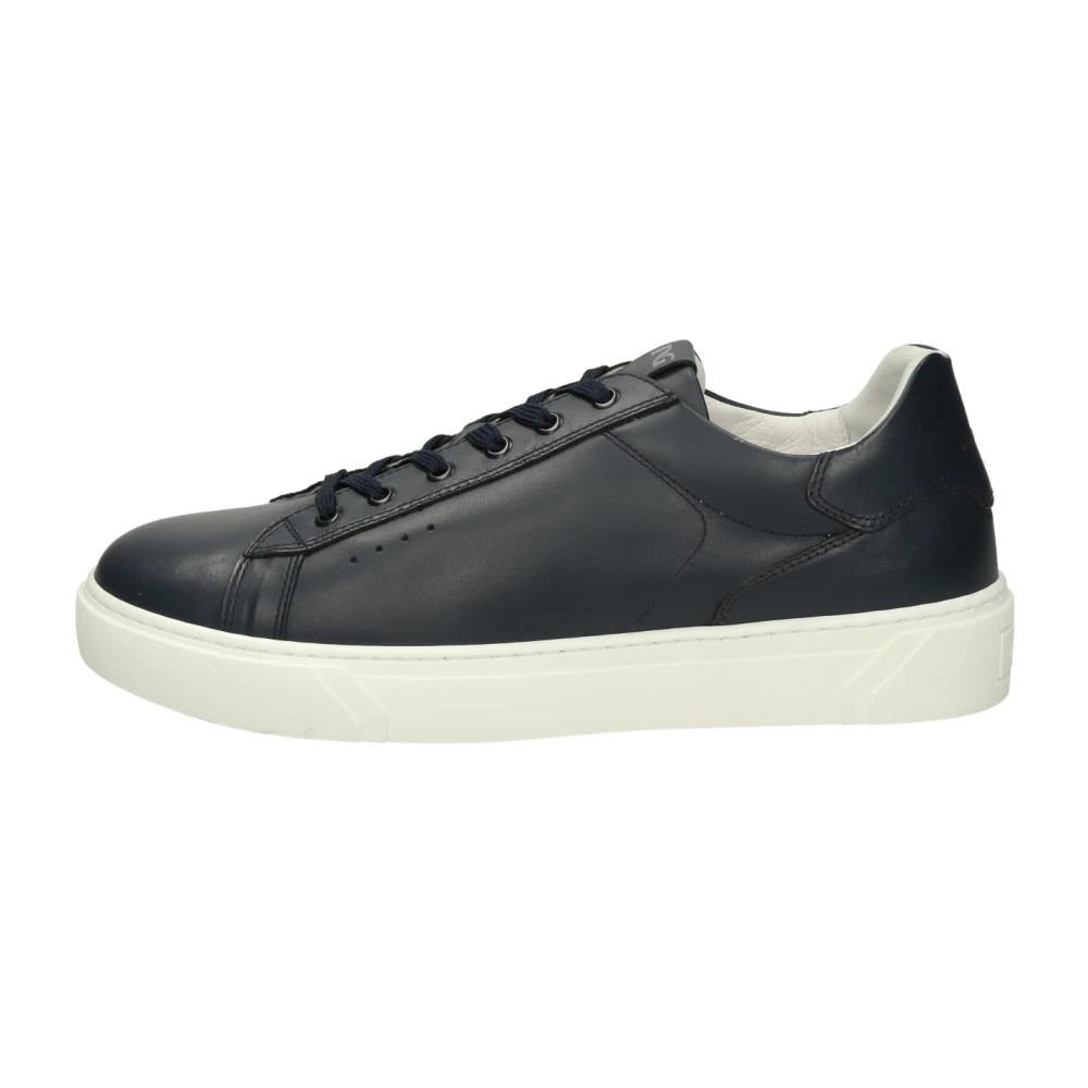 Nerogiardini Minimalistische Leren Sneakers Heren Schoenen Blauw