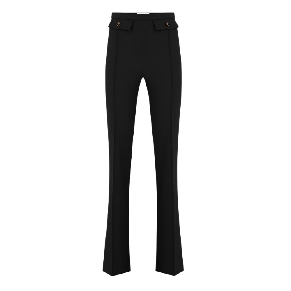 Elisabetta Franchi Black Palazzo Trousers - Female - Wide Trousers - 2XL - Trousers