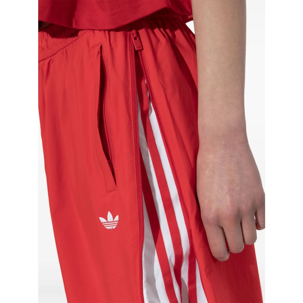 Adidas Rode Rasant Broek met Ritsdetails Red Dames