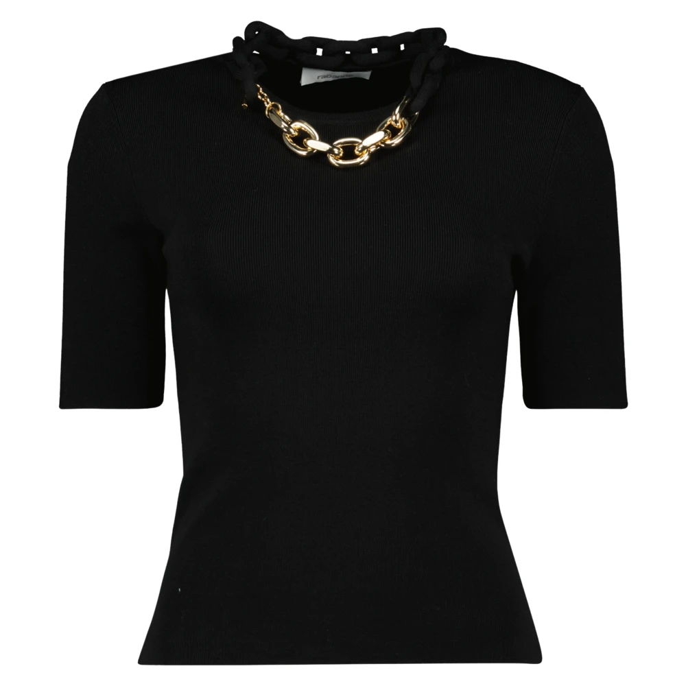 Paco Rabanne Wollen Ketting Link Trui Black Dames