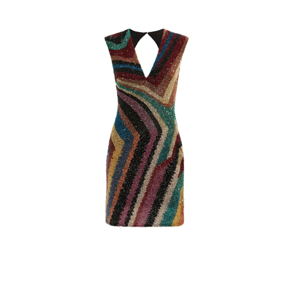 Roberto Cavalli Chameleon Rug Geborduurde Mini Jurk Multicolor Dames