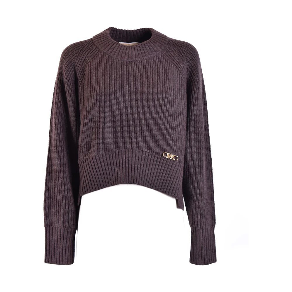 Michael Kors Women's Brown Round-Neck Knitwear,, Stylish Jumpers For A Chic Look Medium