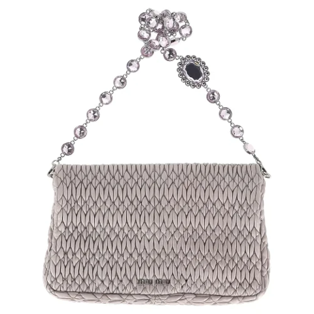 Miu Pre-owned Leather shoulder-bags Gray Dames