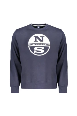 Blå Bomulls Sweatshirt med Logotyptryck