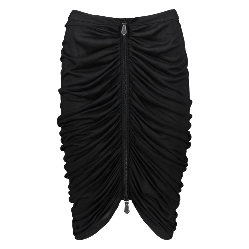 Burberry Pencilrok met ritssluiting aan de voorkant en verzamelde enkelboord Black Dames