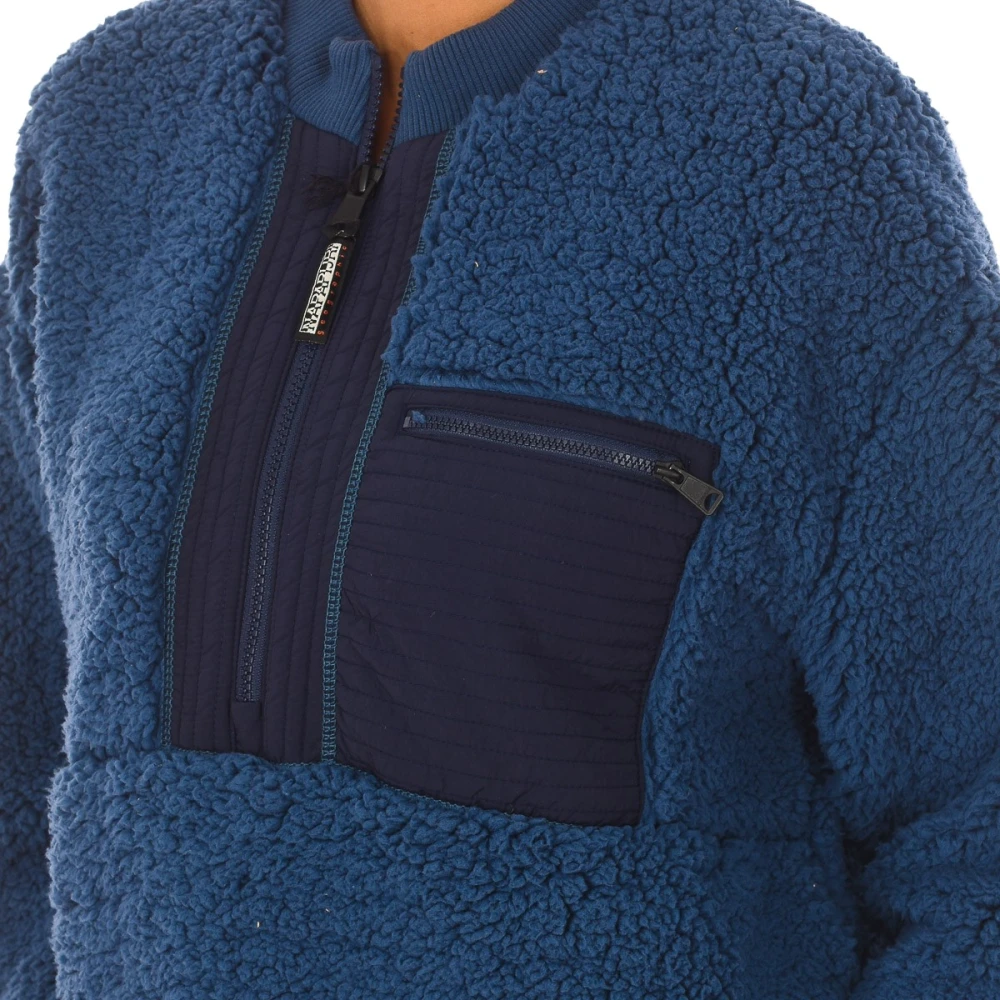 Napapijri Men's Blue Round-Neck Knitwear, S, Round-Neck Knitwear