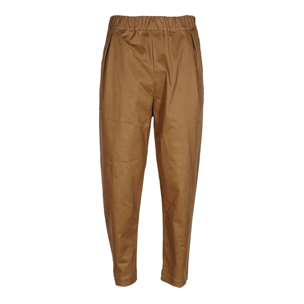 Laneus Men's Brown Classic Straight Leg Trousers