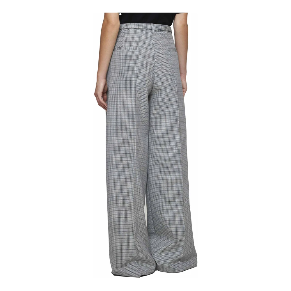 Jil Sander Grijze Geruite Wollen Broek Gray Dames