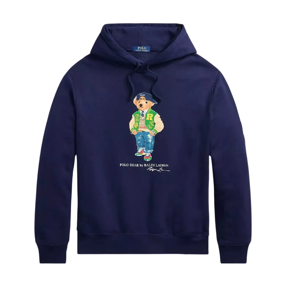 Ralph Lauren Hoodie Polo Bear Fleece Blue Heren