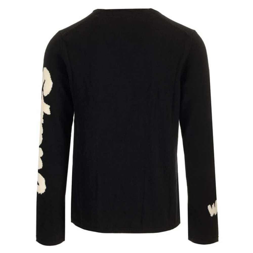 Comme des Garçons Zwarte wollen trui met ronde hals Strong Will Black Heren