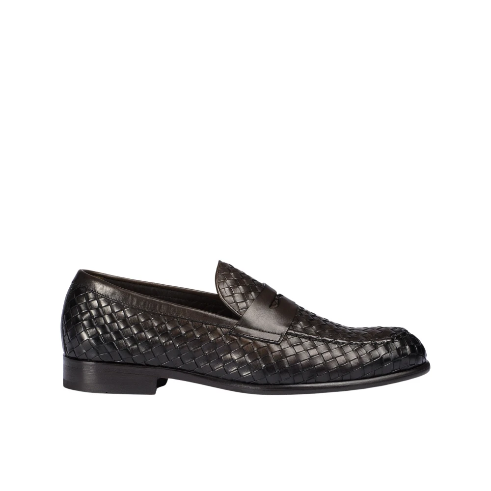 Doucal's Men's Brown Woven Leather Loafer - Loafers - 7 1/2 Uk - Shoes