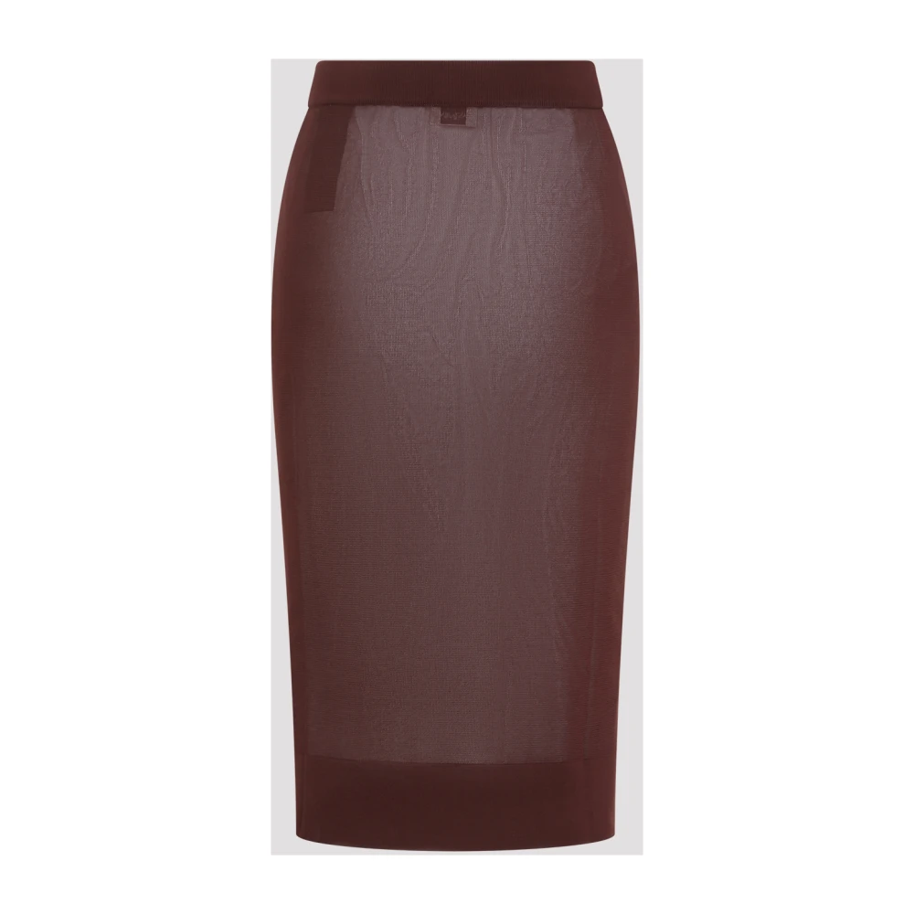 Saint Laurent Pruimenkleurige midi-rok Brown Dames