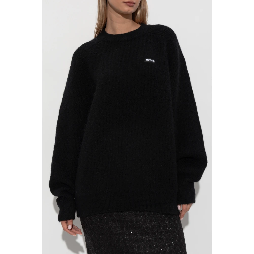 Rotate Birger Christensen Trui met logo Black Dames