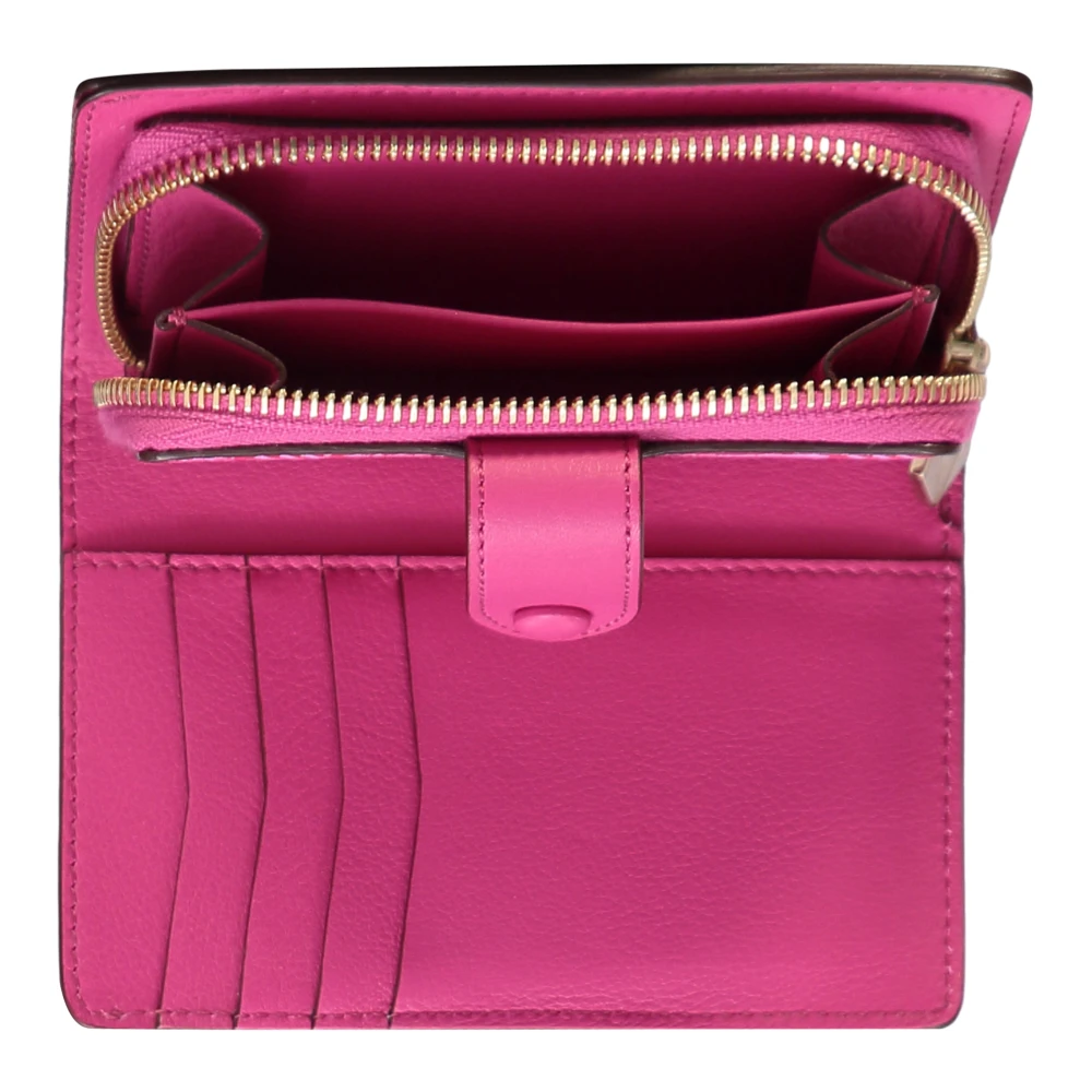 Moreau Paris Logo Print Leren Portemonnee Pink Dames