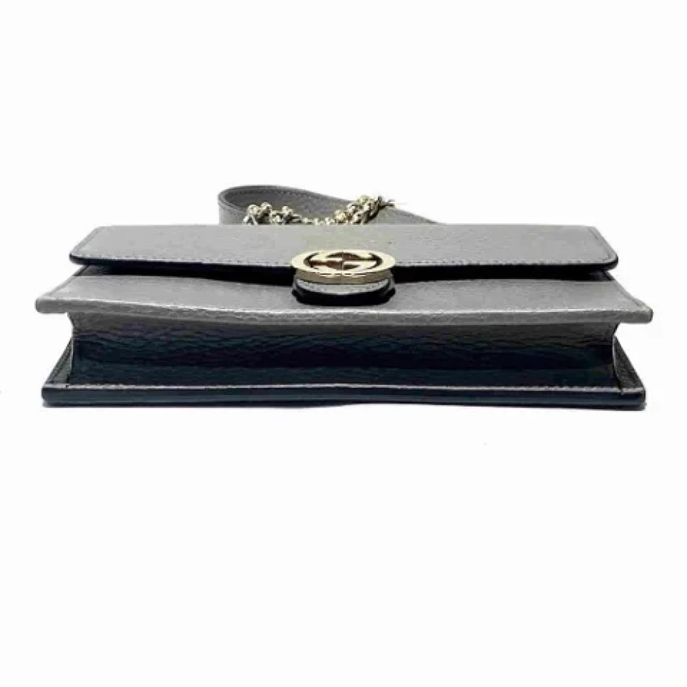 Gucci Vintage Pre-owned Leather wallets Gray Dames
