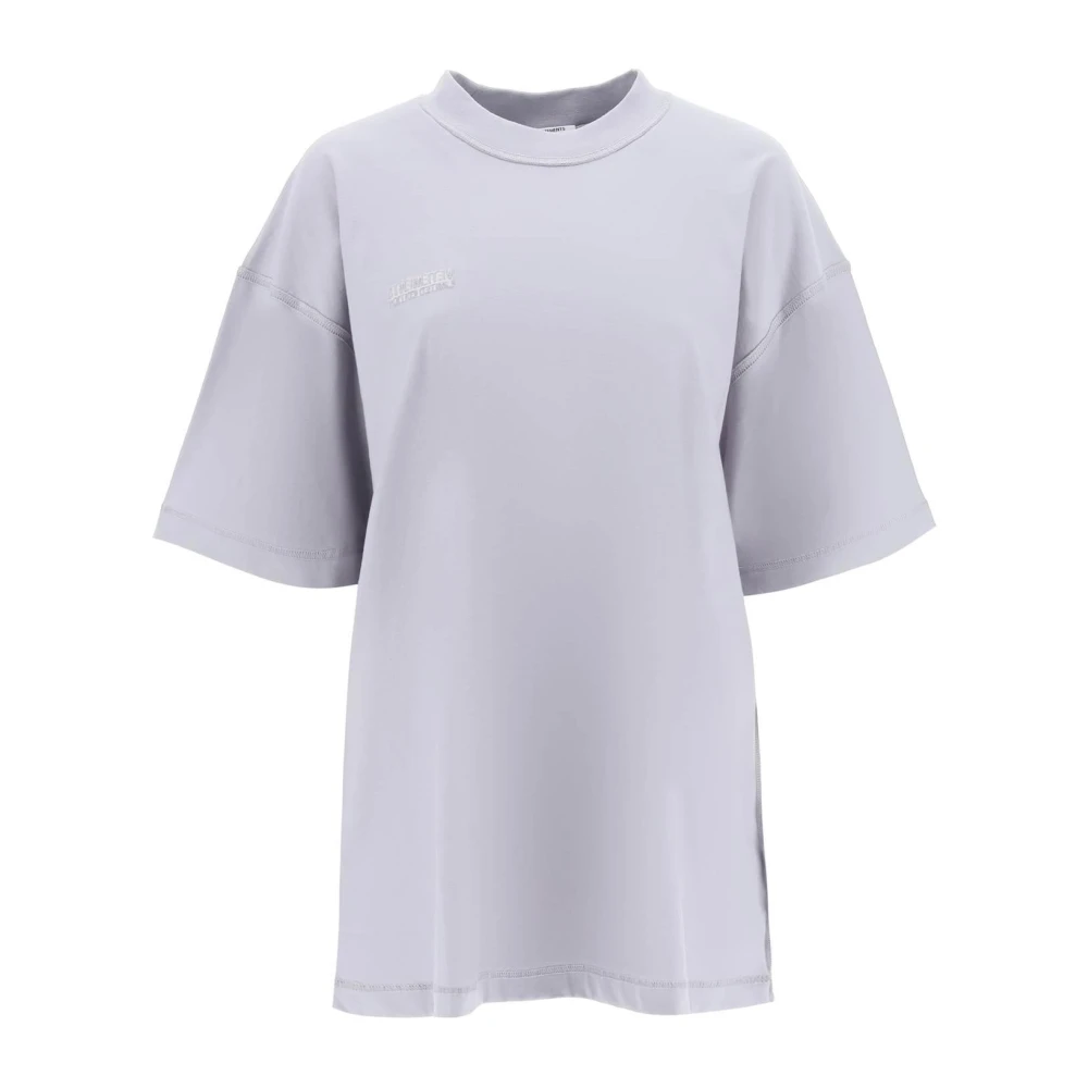 Vetements Oversized T-shirt van biologisch katoen met geborduurd logo Purple Dames