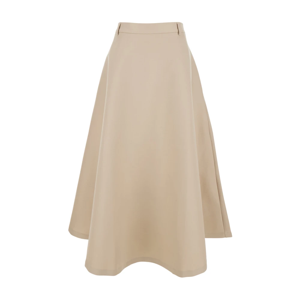 Róhe Beige Wijd Uitlopende A-Lijn Rok met Riem Beige Dames