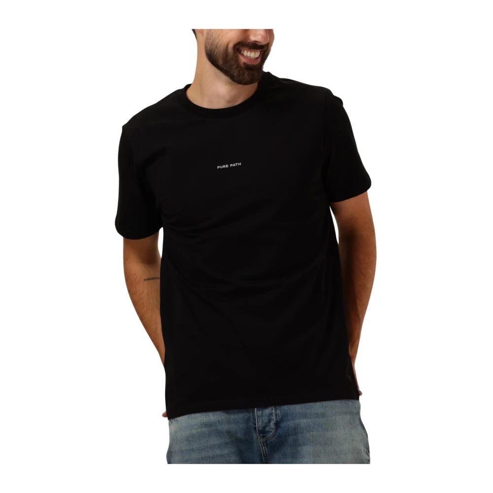Pure Path Heren Regular Fit Crewneck T-shirt Black Heren