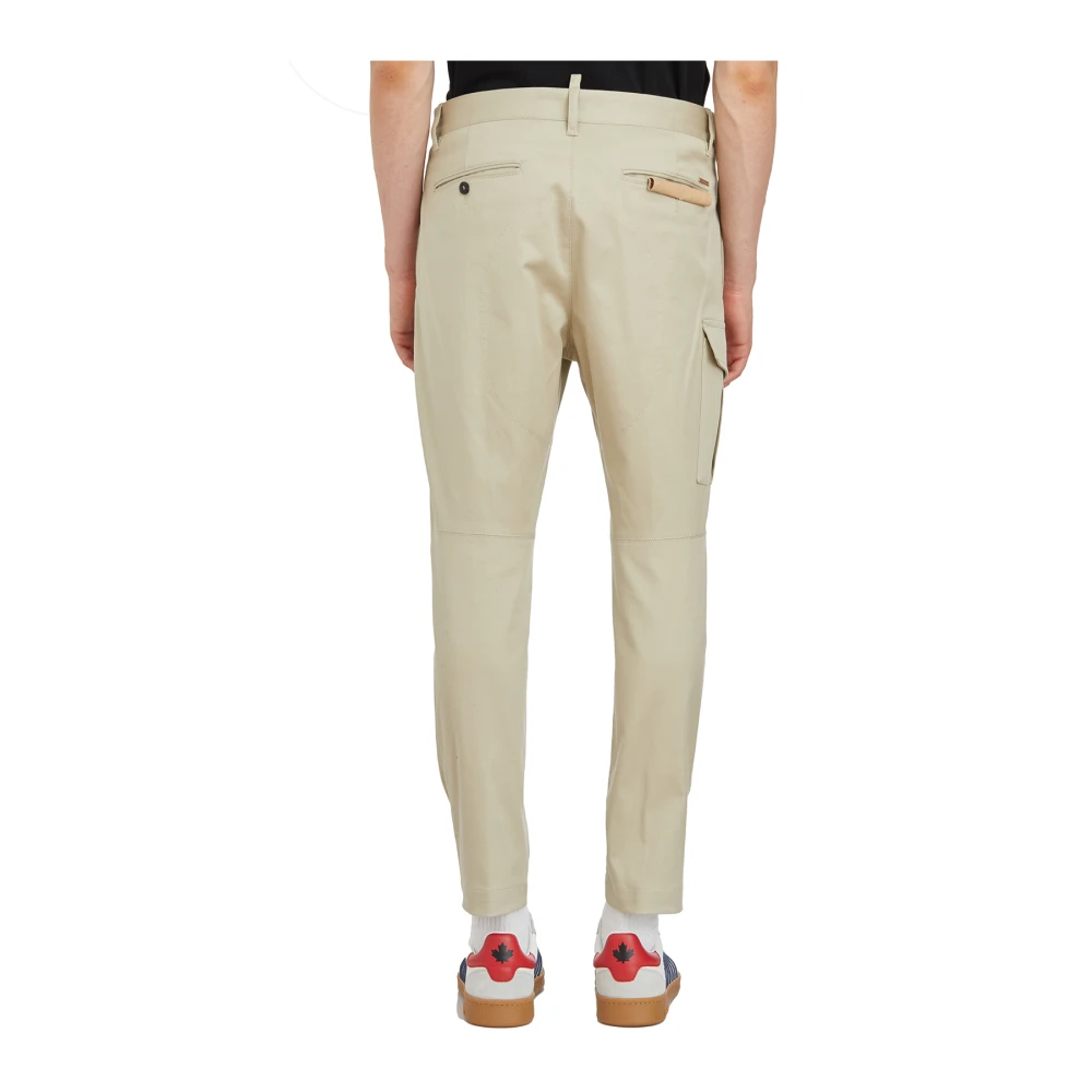Dsquared2 Cargo Katoenen Broek Beige Heren