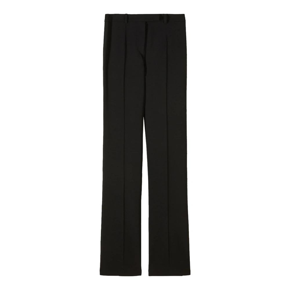 Patrizia Pepe Women's Black Slim Crepe Trousers - Wide Trousers - Xl - Trousers