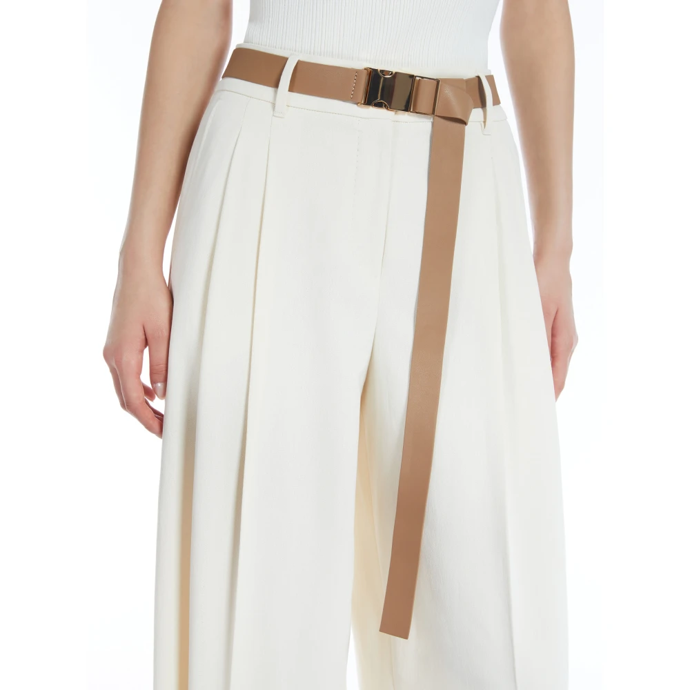 Max Mara Studio Witte Wijde Broek voor Moderne Vrouw White Dames