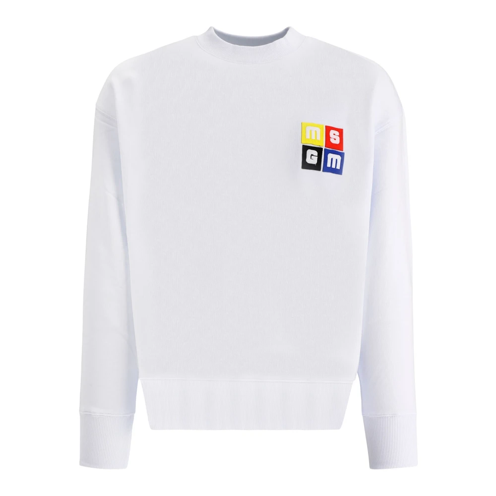 Msgm Cube Sweatshirt White Heren