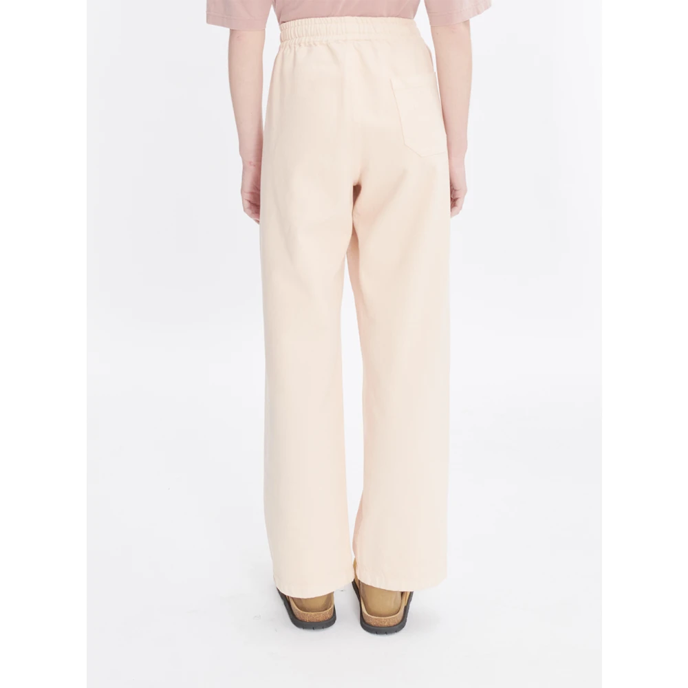 A.p.c. Broek Dames Recht Zwarte Rechte Broek Beige Heren