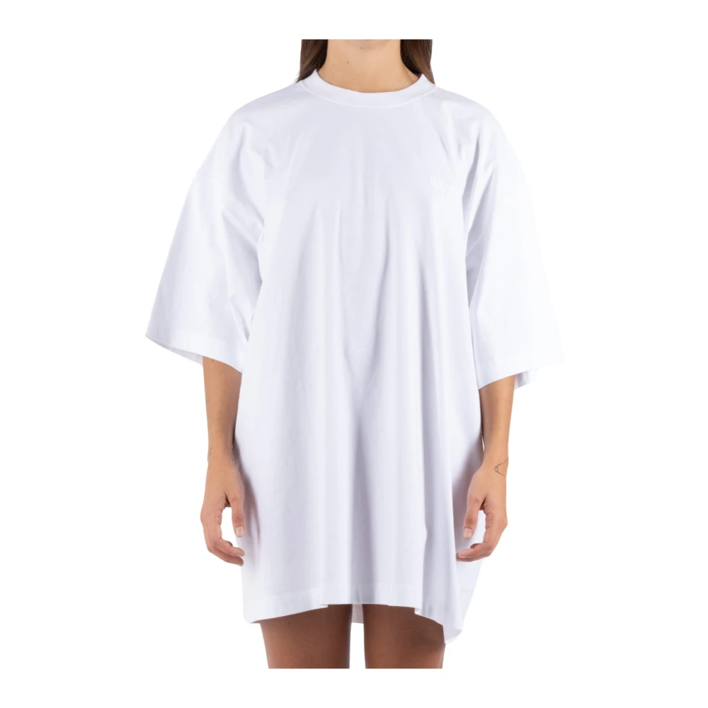Vetements Geborduurd Logo T-shirt Wit Katoen White Dames