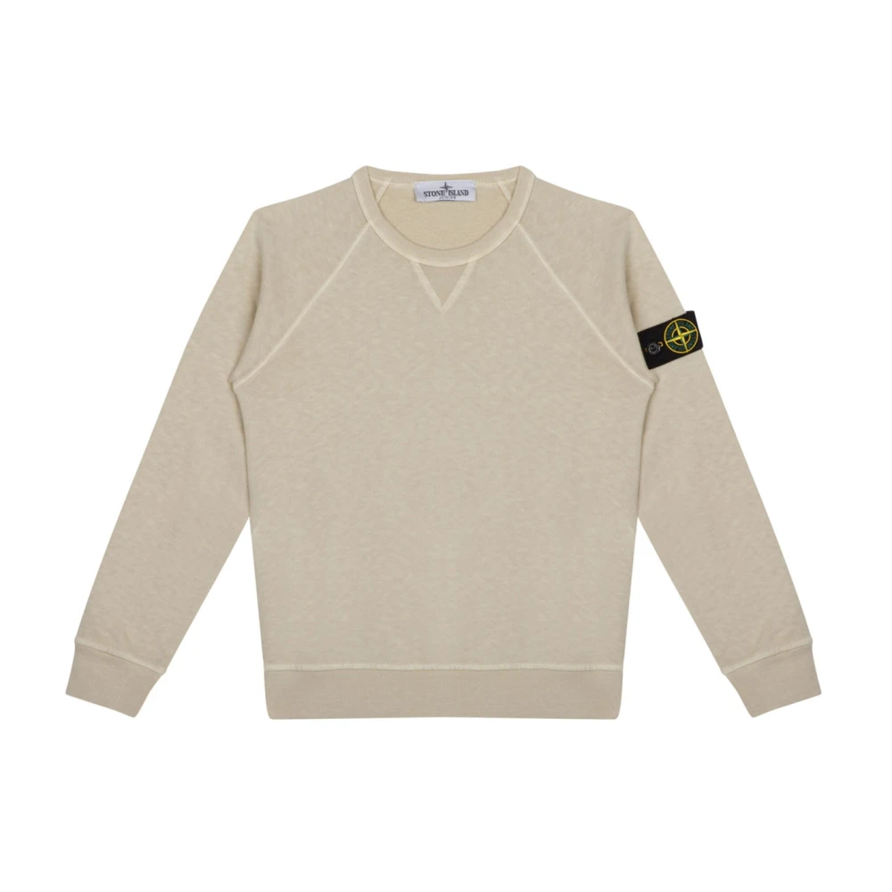 Stone Island Kompas Patch Katoenen Sweatshirt Beige Heren