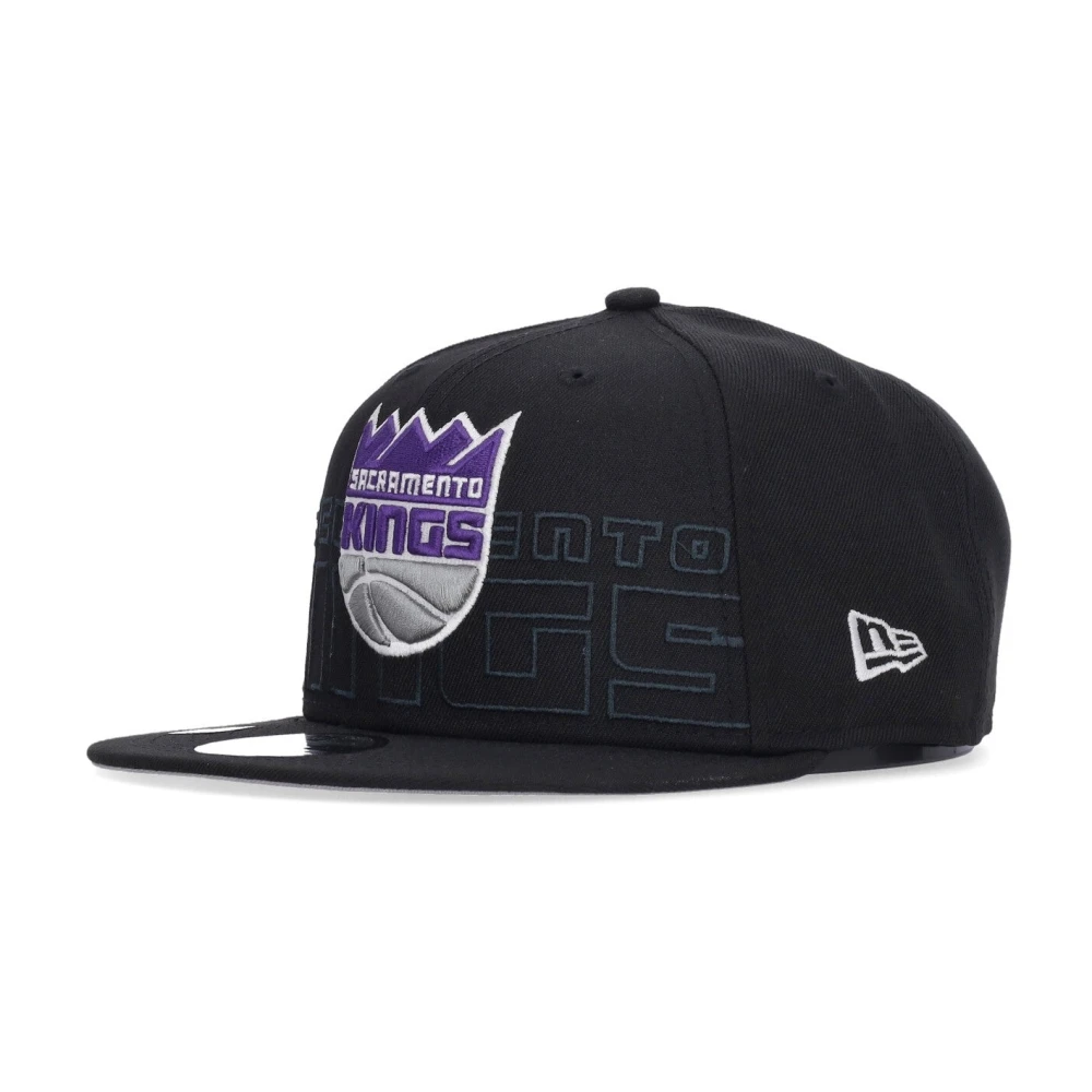 New era Platte Klep Snapback NBA Draft Cap Kings Black Heren