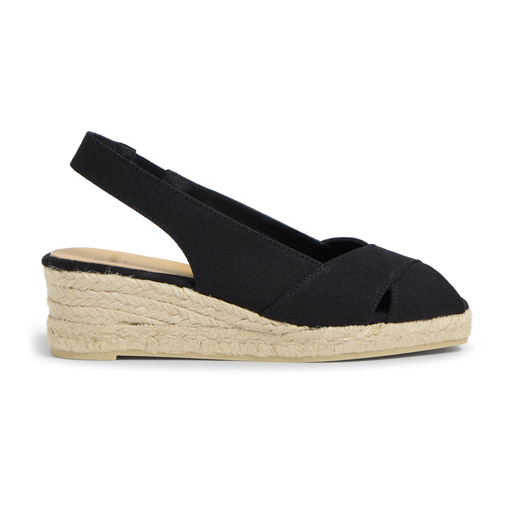 Espadrilles med 5 cm kilehæl.