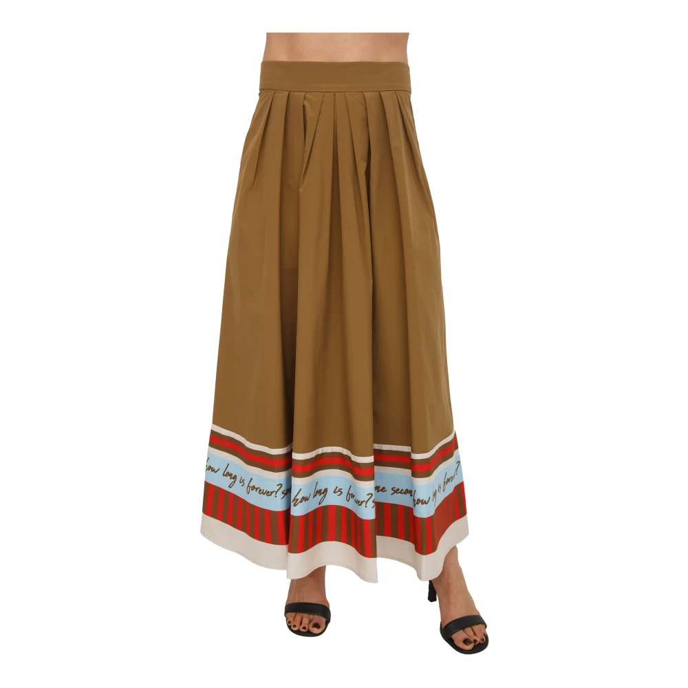 Nenette Vrouw Groente Rokken Dames, Groen, S, Polyester, Maxi Rok
