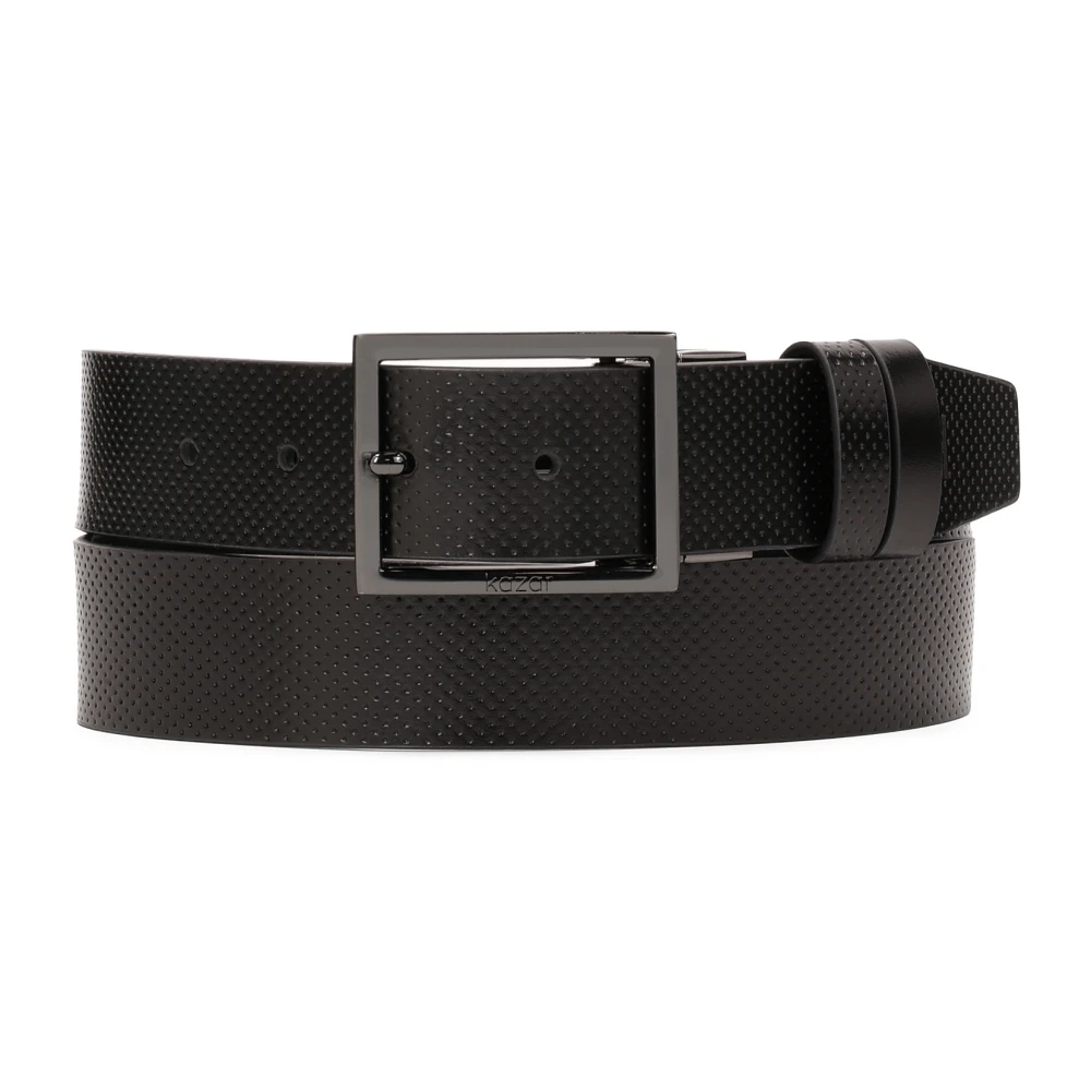 Kazar Dubbelzijdige leren band met perforaties Black Dames