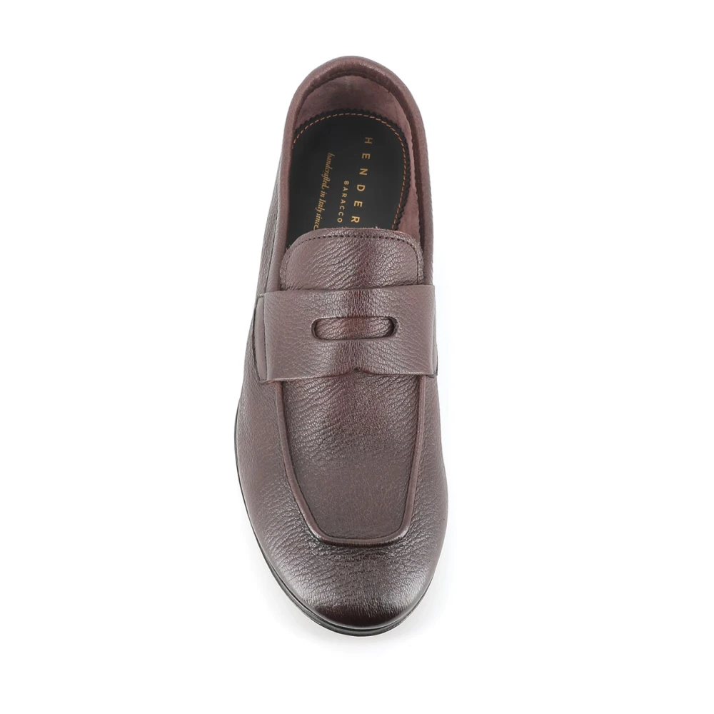 Henderson Donkerbruine Leren Moccasin Sandalen Brown Heren