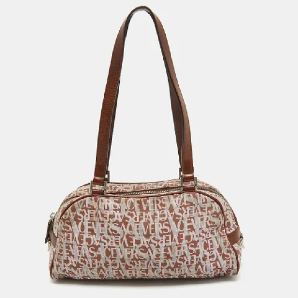 Versace Pre-owned Fabric shoulder-bags Brown Dames