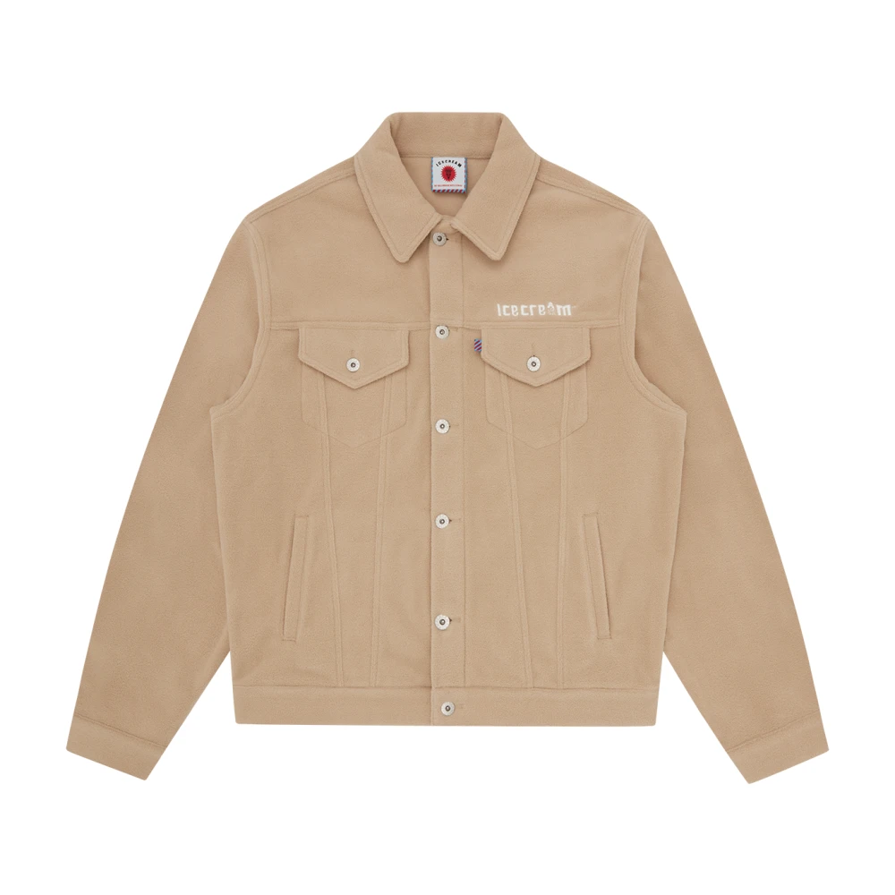 Icecream Beige Fleece Trucker Jacket - Male - Light Jackets - Xl - Jackets