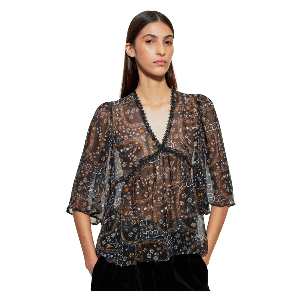 Antik batik Elie doorschijnende top Multicolor Dames