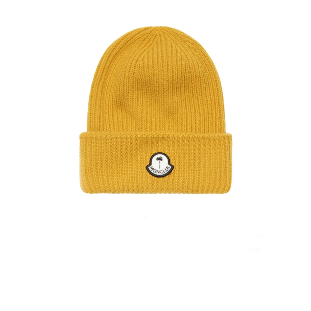 Moncler Klassisk Ull Beanie Mössa Yellow, Herr