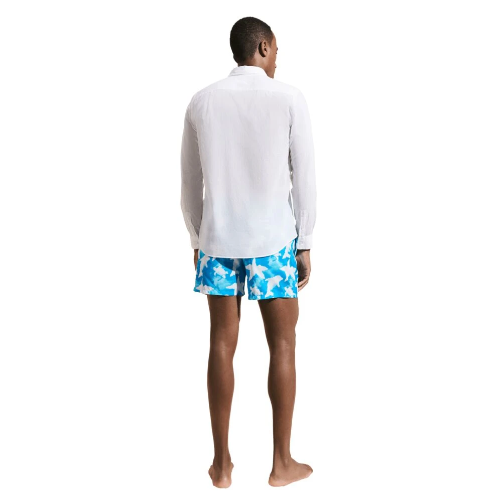 Vilebrequin Licht Solid Unisex Katoen Voile Shirt White Heren