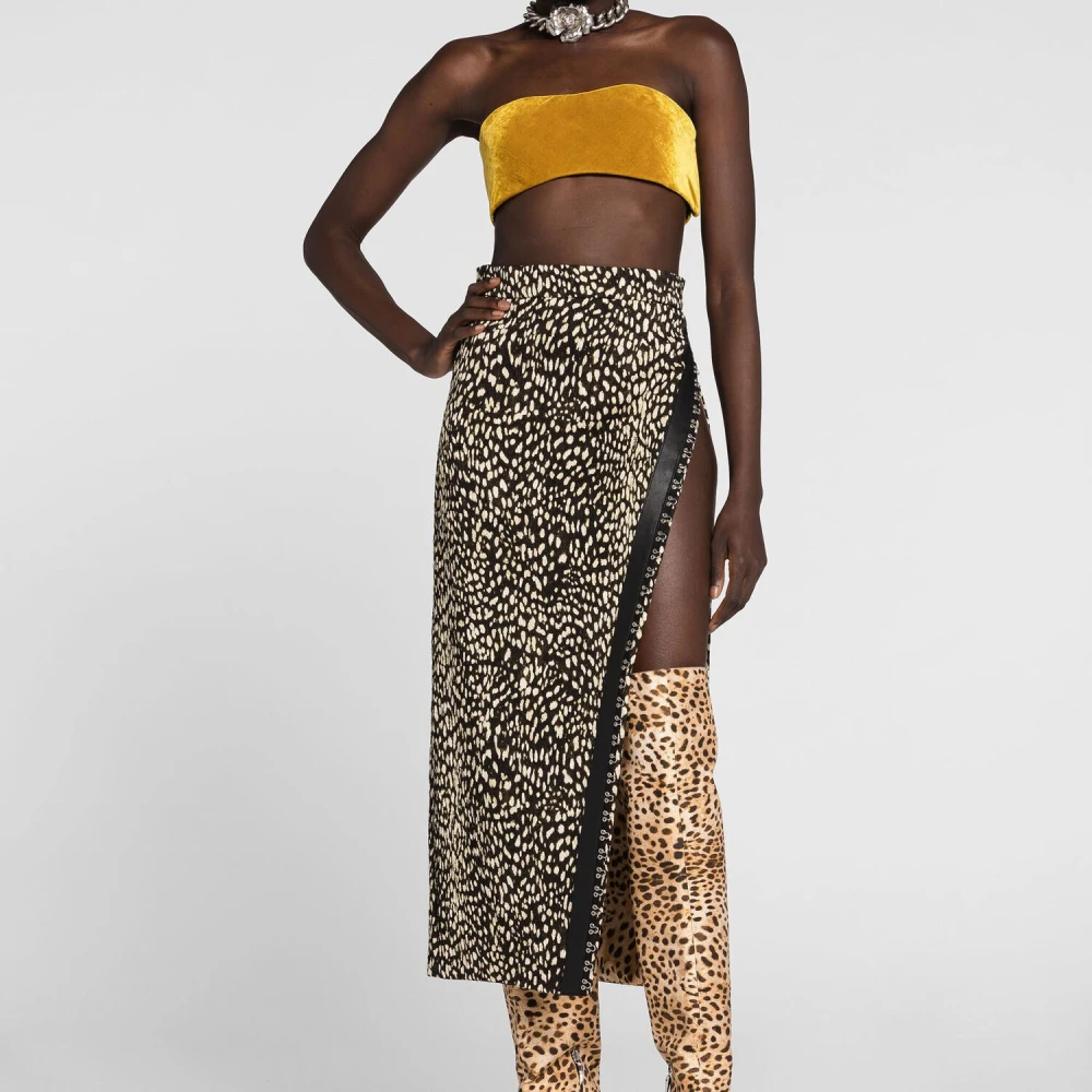 Roberto Cavalli Velvet Bandeau Top Bodycon Fit Italië Yellow Dames