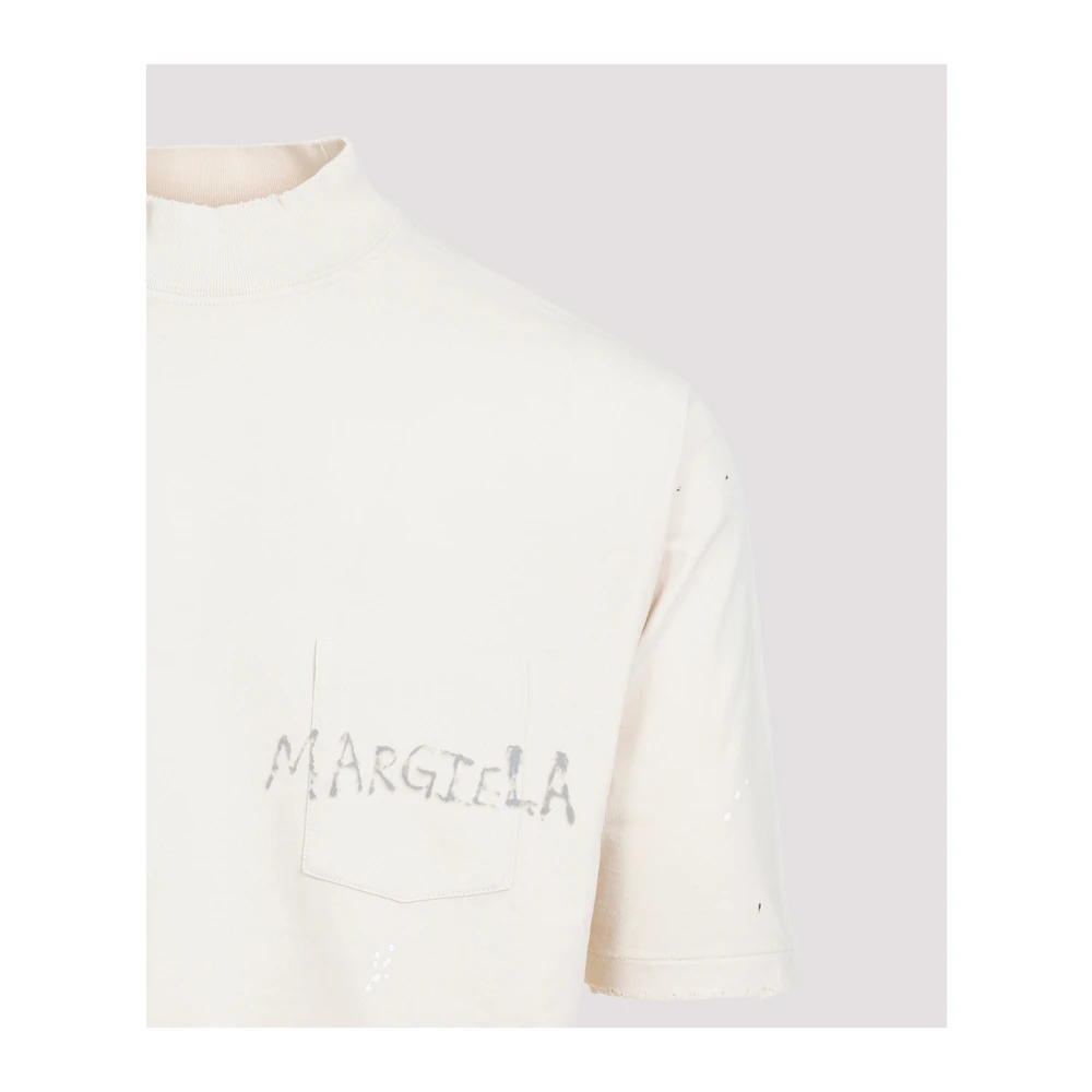 Maison Margiela Versleten Ecru Katoenen T-shirt Beige Heren