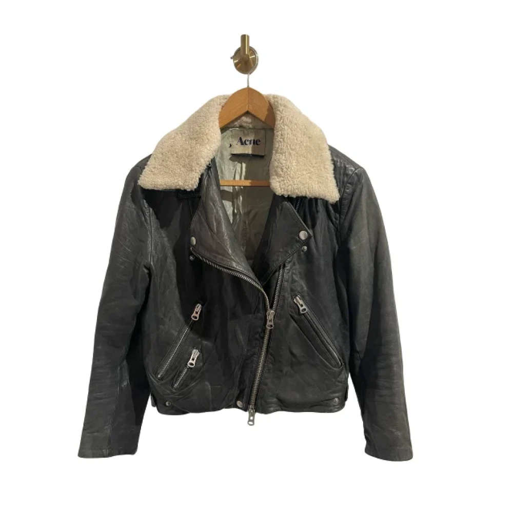 Acne Studios Pre-owned Leather outerwear Black Dames