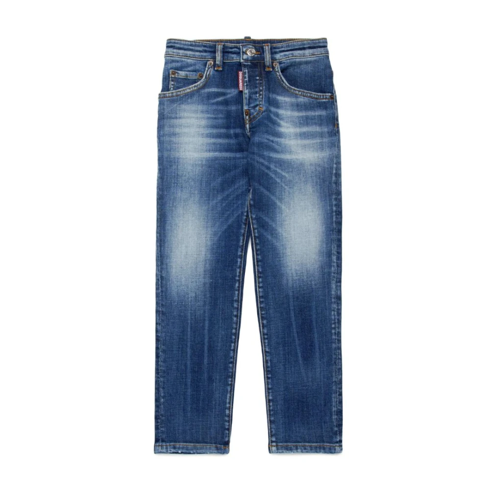 Dsquared2 Straight Jeans i Mörkblå Denim Blue, Flicka